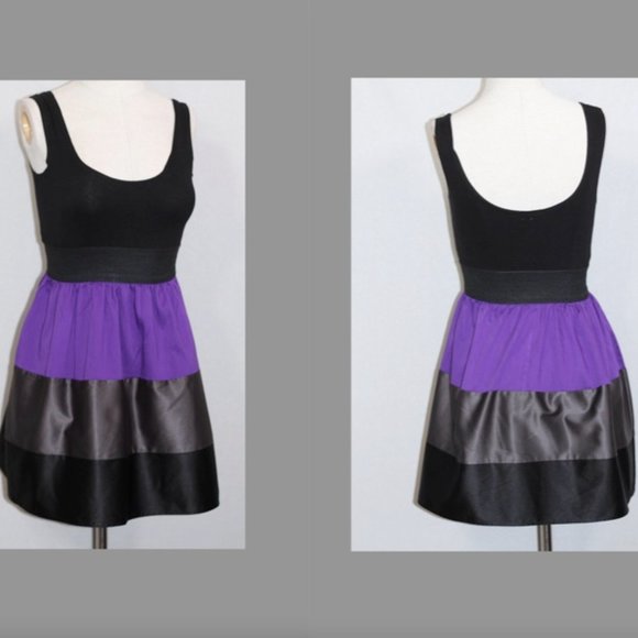 Twenty One Black Grey Purple Dress - Picture 6 of 6